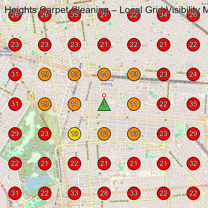 Heights Carpet Cleaning GeoGrid visibility map for Carpet Cleaning Service in Brooklyn